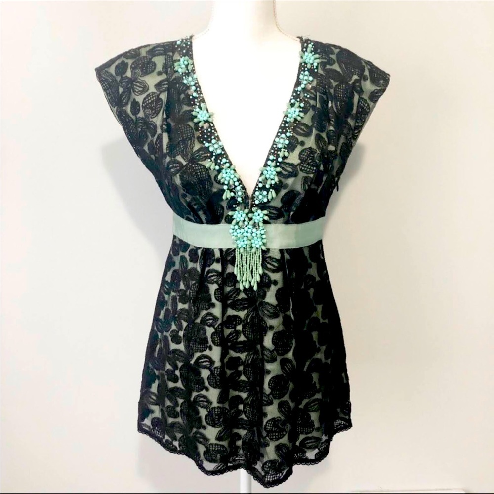 Nanette Lenore beaded and lace top